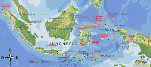 Map Indonesia diving