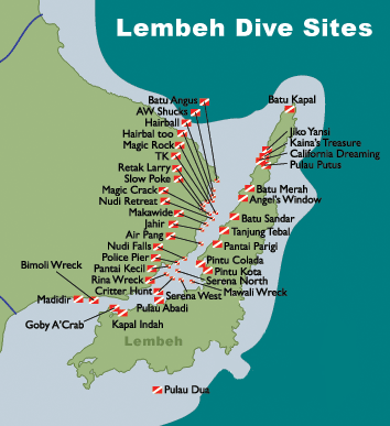 Lembeh dive map